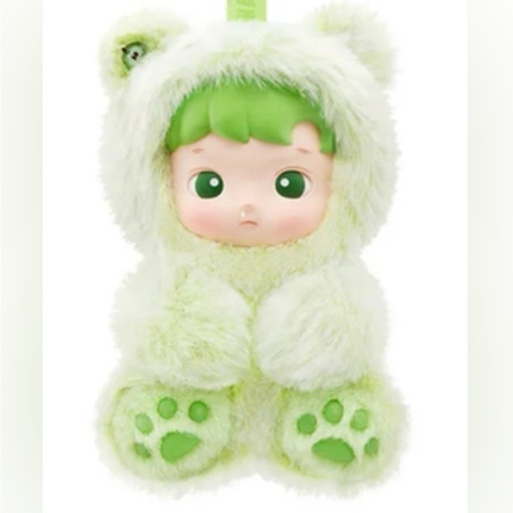 BNIB HACI PUPU from POP MART Adorable Plush Doll with GREEN Fur - GREEN APPLE